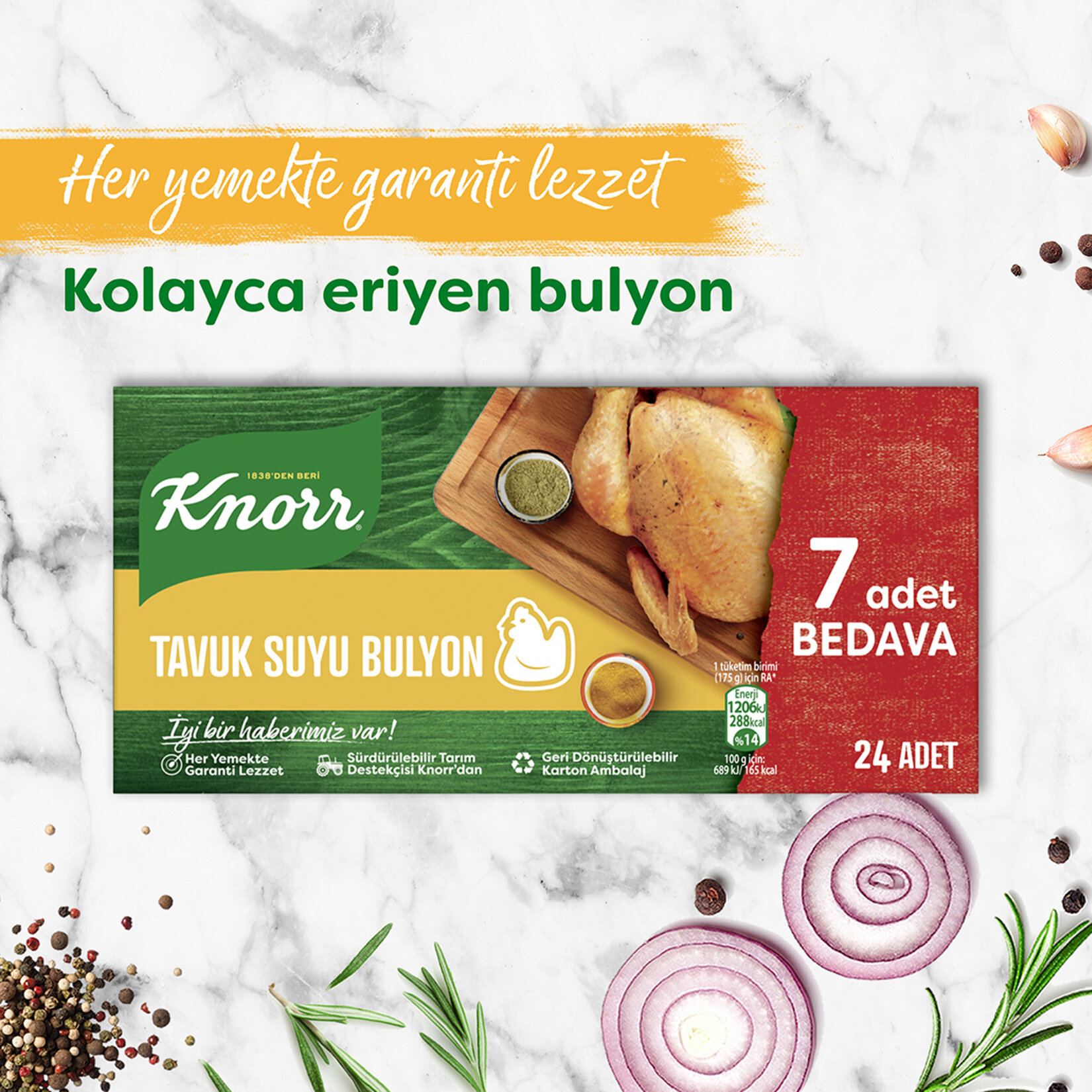 Knorr Tavuk Suyu Bulyon 24’lü 240 G - Görsel 3