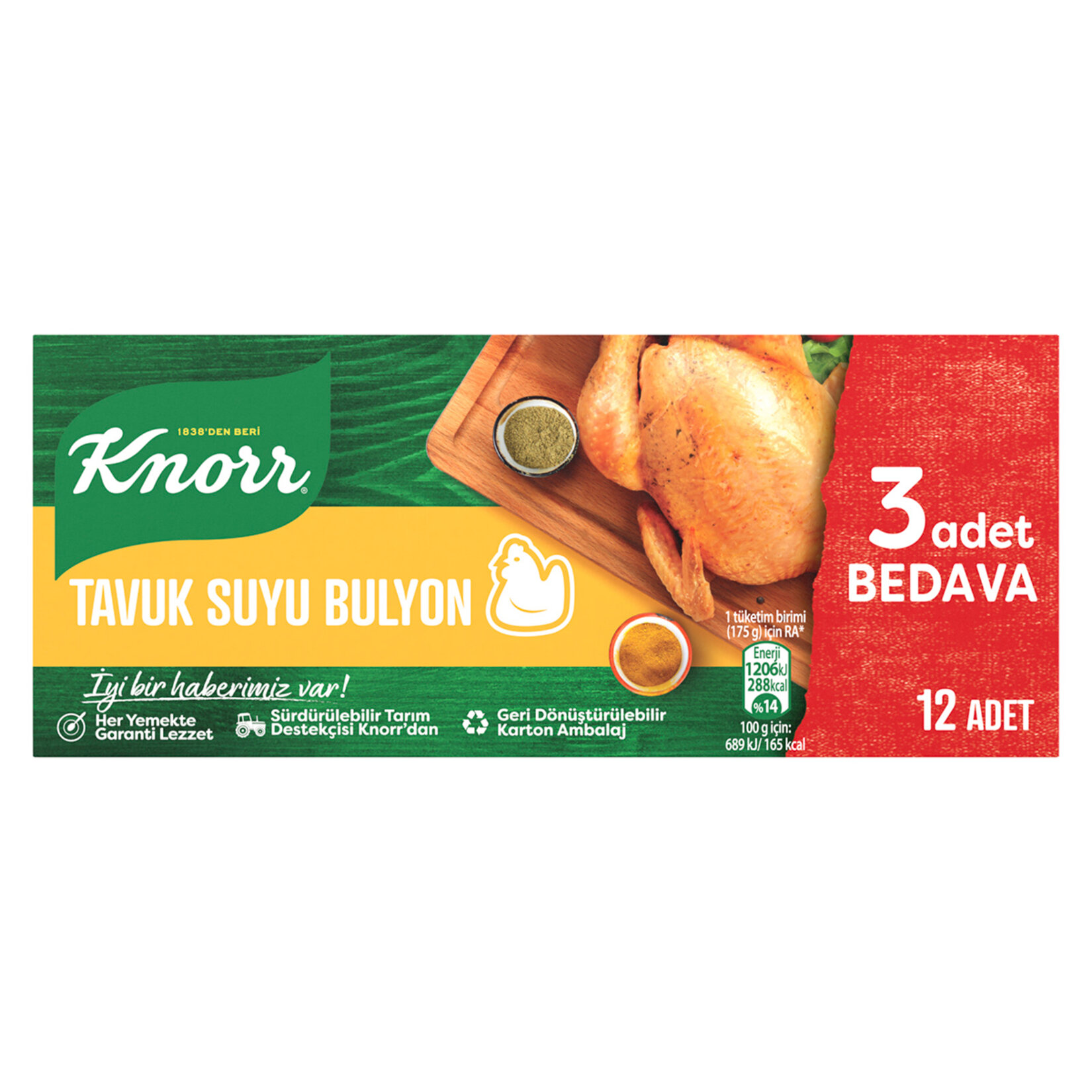 Knorr Tavuk Suyu Bulyon 12 Adet 120 G - Görsel 1