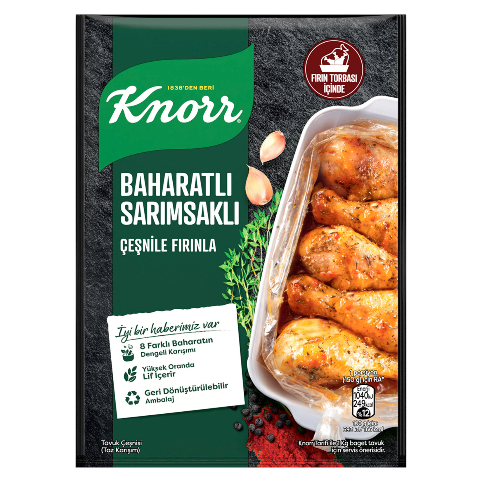 Knorr Fırında Tavuk Çeşnisi Baharat&Sarımsak 34 G - Görsel 1