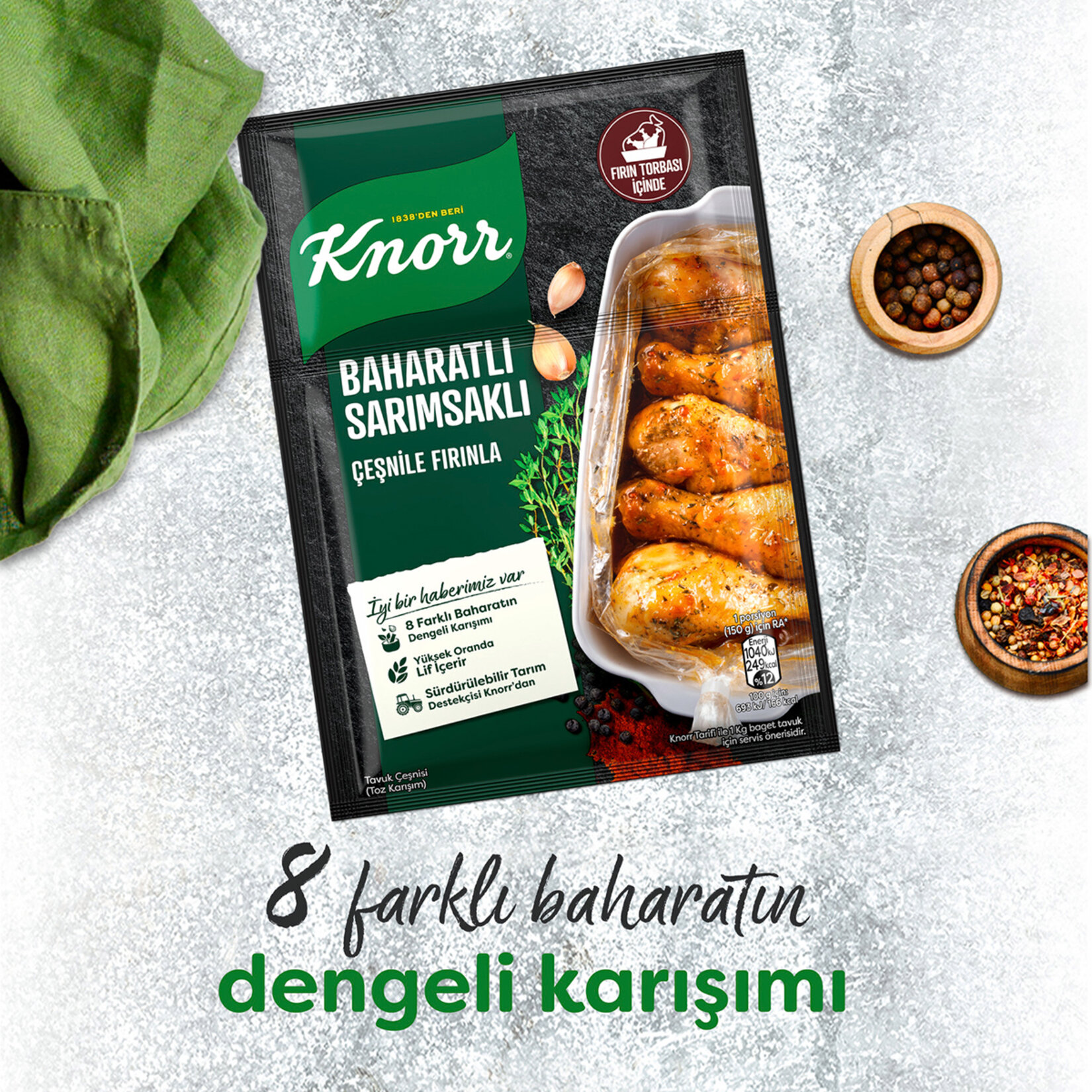 Knorr Fırında Tavuk Çeşnisi Baharat&Sarımsak 34 G - Görsel 4