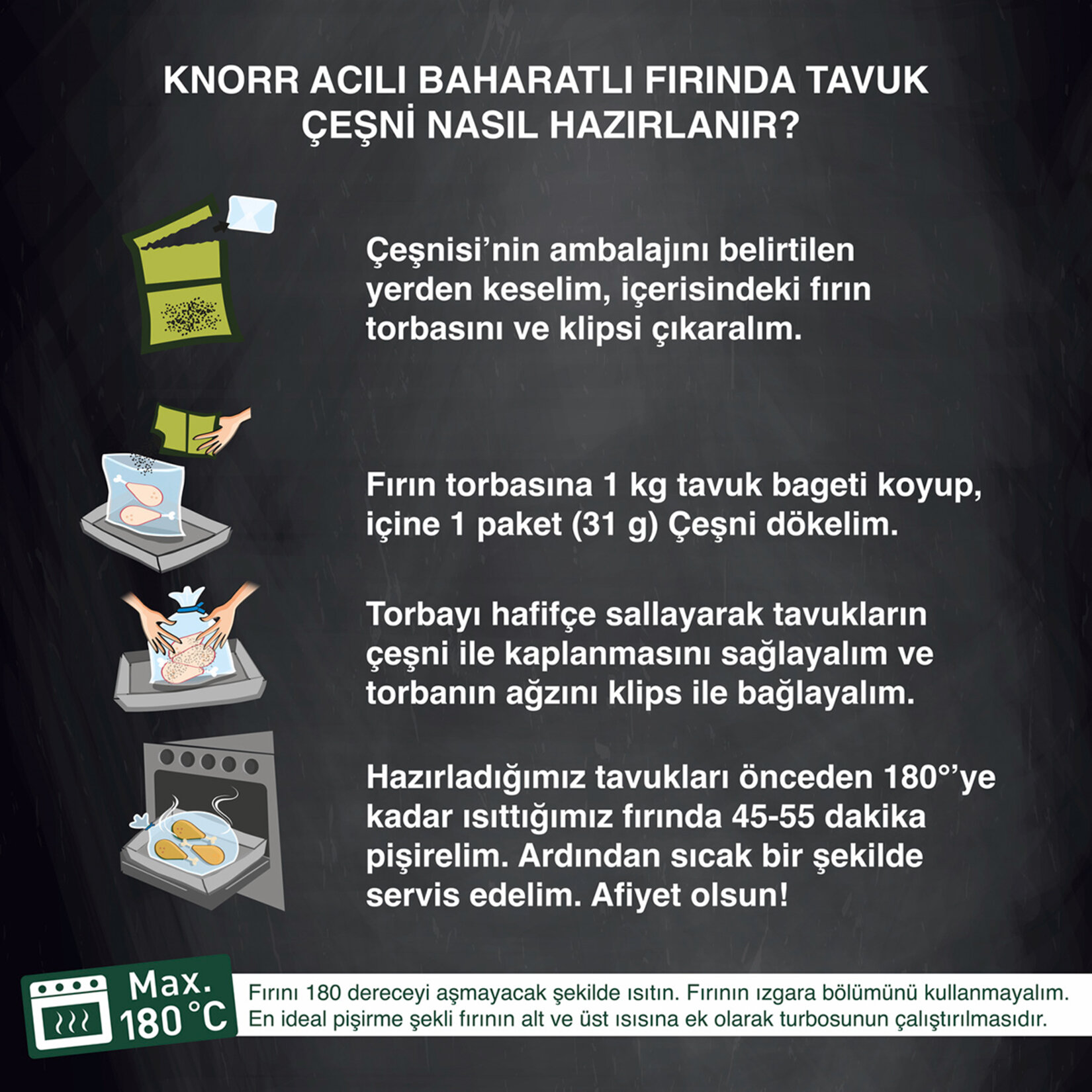 Knorr Fırında Tavuk Çeşnisi Acılı Baharatlı 31 G - Görsel 5