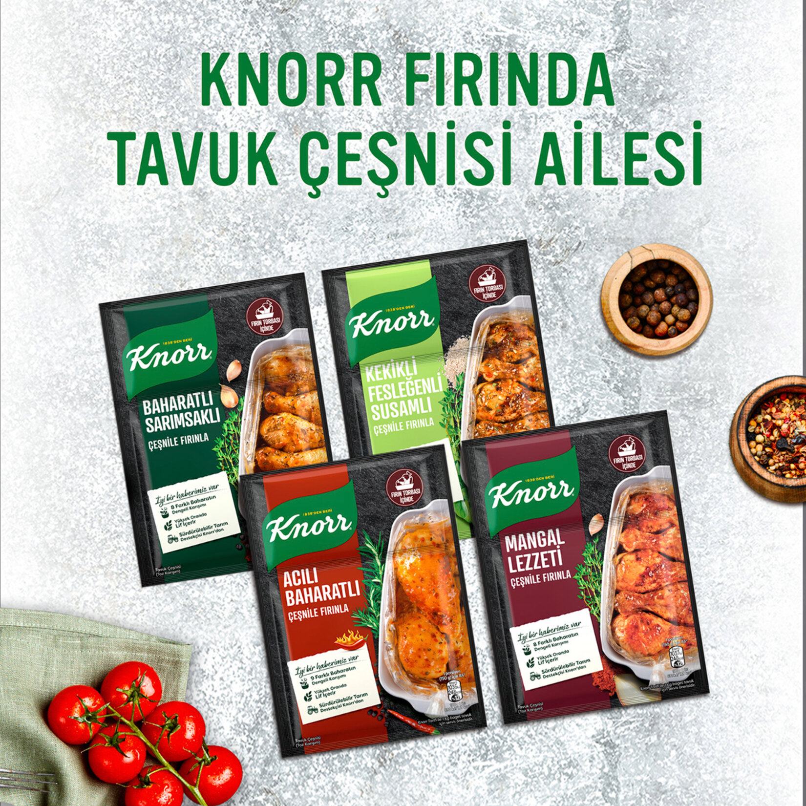 Knorr Fırında Tavuk Çeşnisi Kekikli Fesleğenli Susamlı 29 G - Görsel 5
