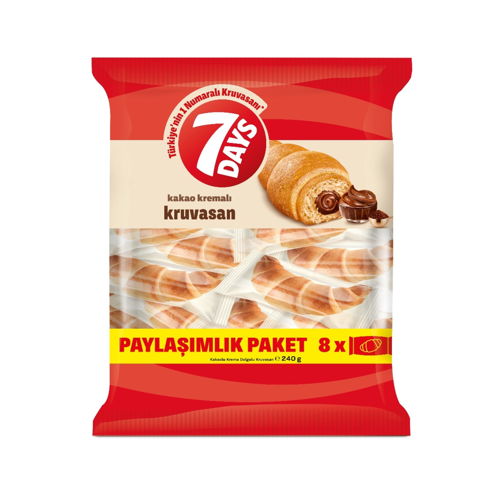 Sevendays Kakaolu Kruvasan 8 x 30 G - Görsel 1