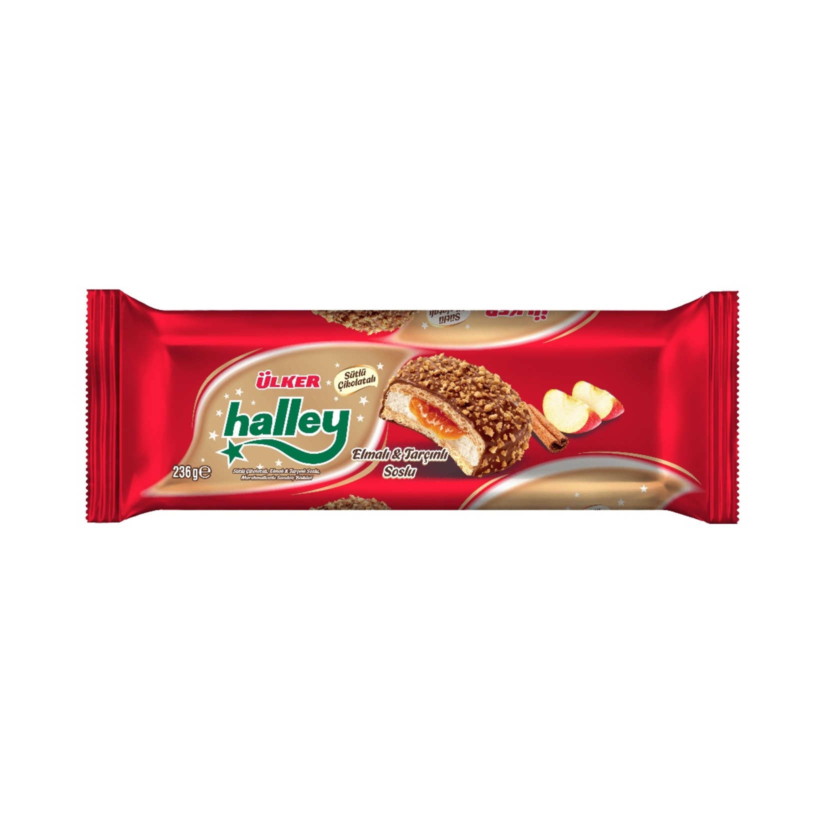 Halley Ülker Halley Elma Tarçınlı Sütlü Çikolatalı Bisküvi 236 G