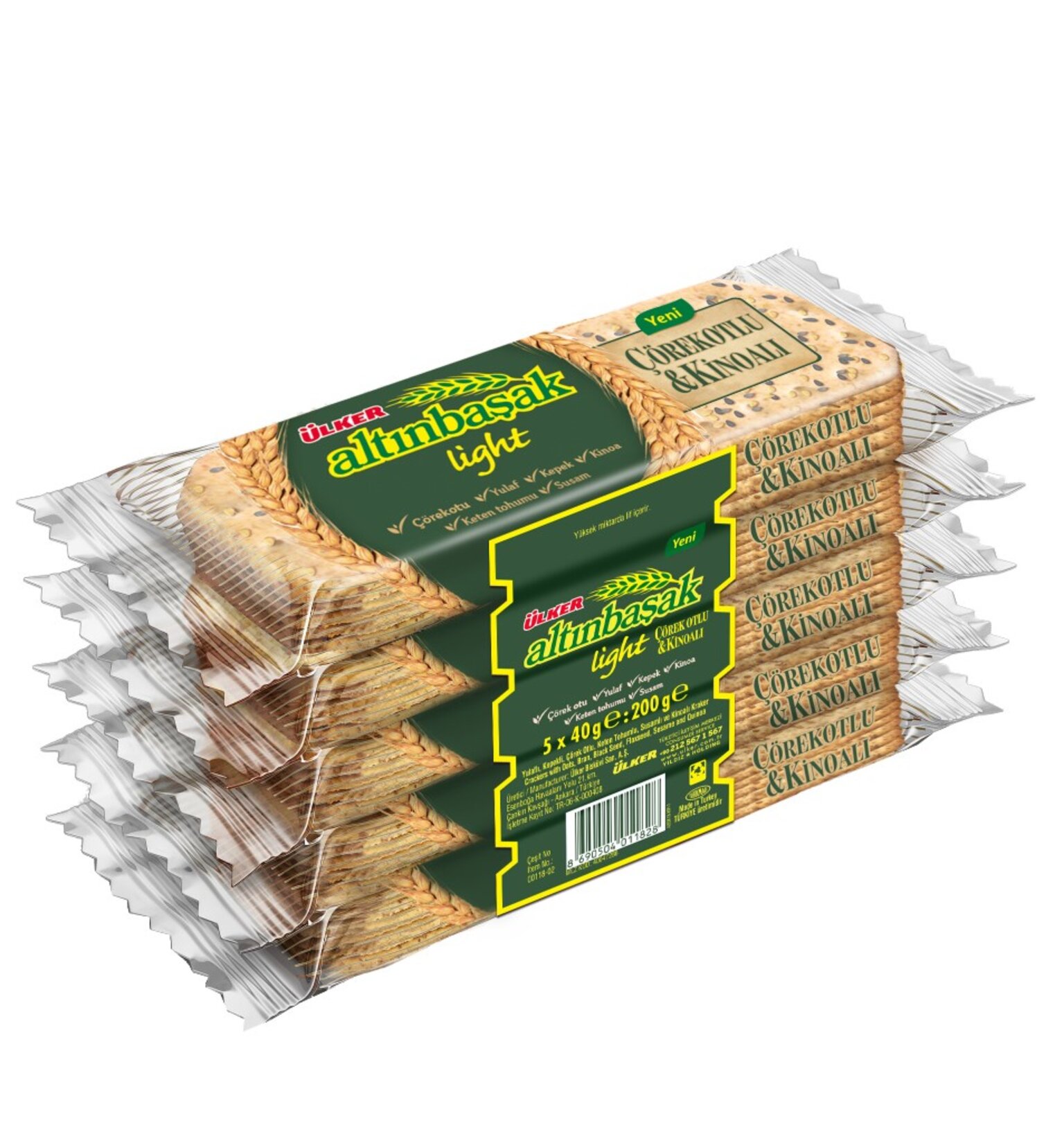 Ülker Altınbaşak Çörek Otlu & Kinoalı Kraker 5 x 40 G