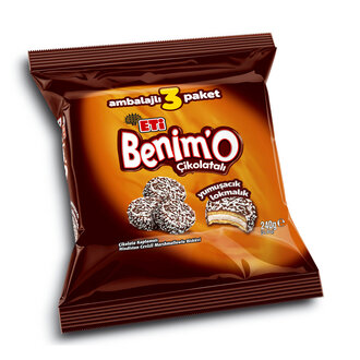 Eti Benimo Çikolata Kaplamalı Hindistan Cevizli Bisküvi 3'lü 240 G