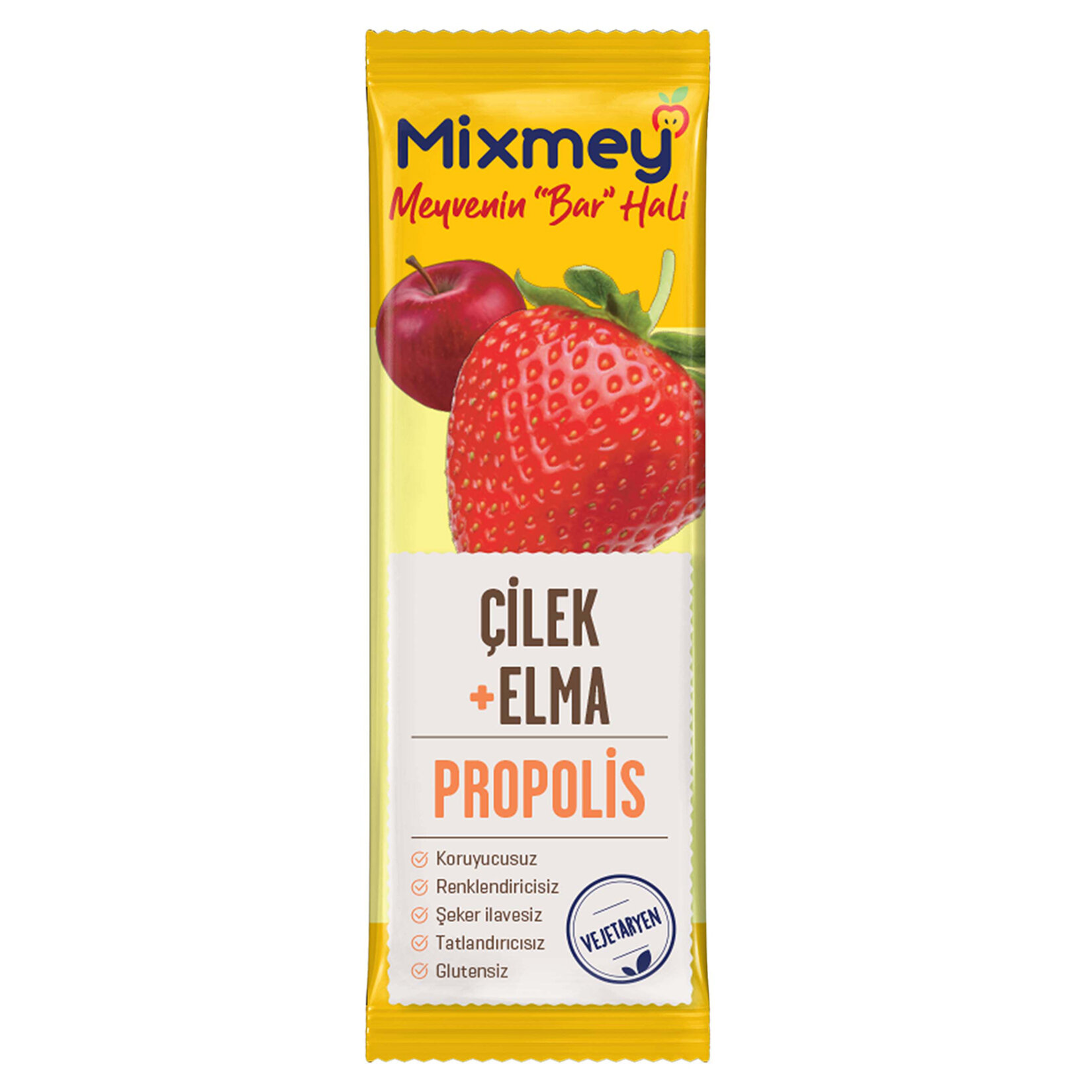 Mixmey Bee Elma Çilek Propolis Meyve Bar 25 G