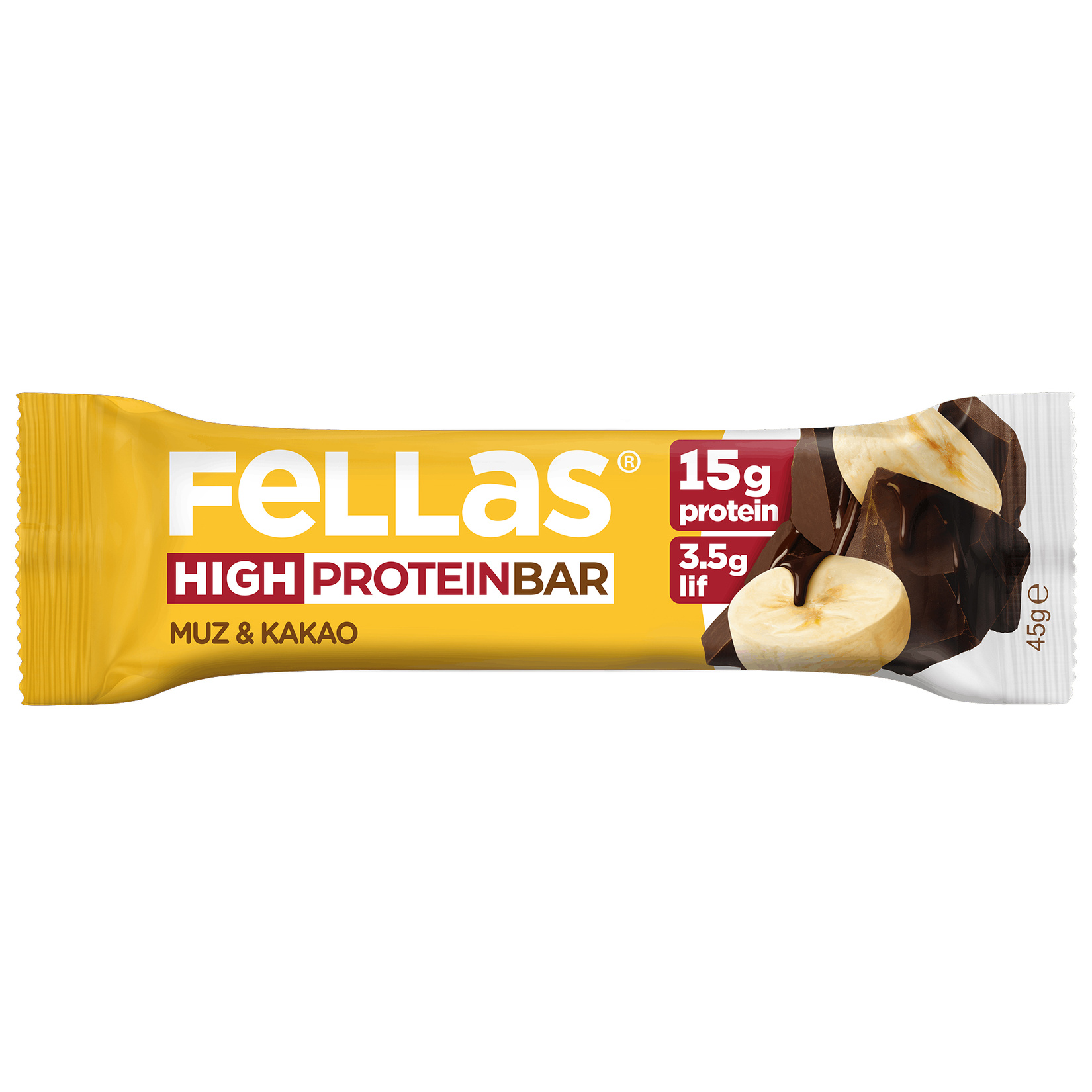 Fellas Yüksek Protein Bar - Muz 45 G - Görsel 1