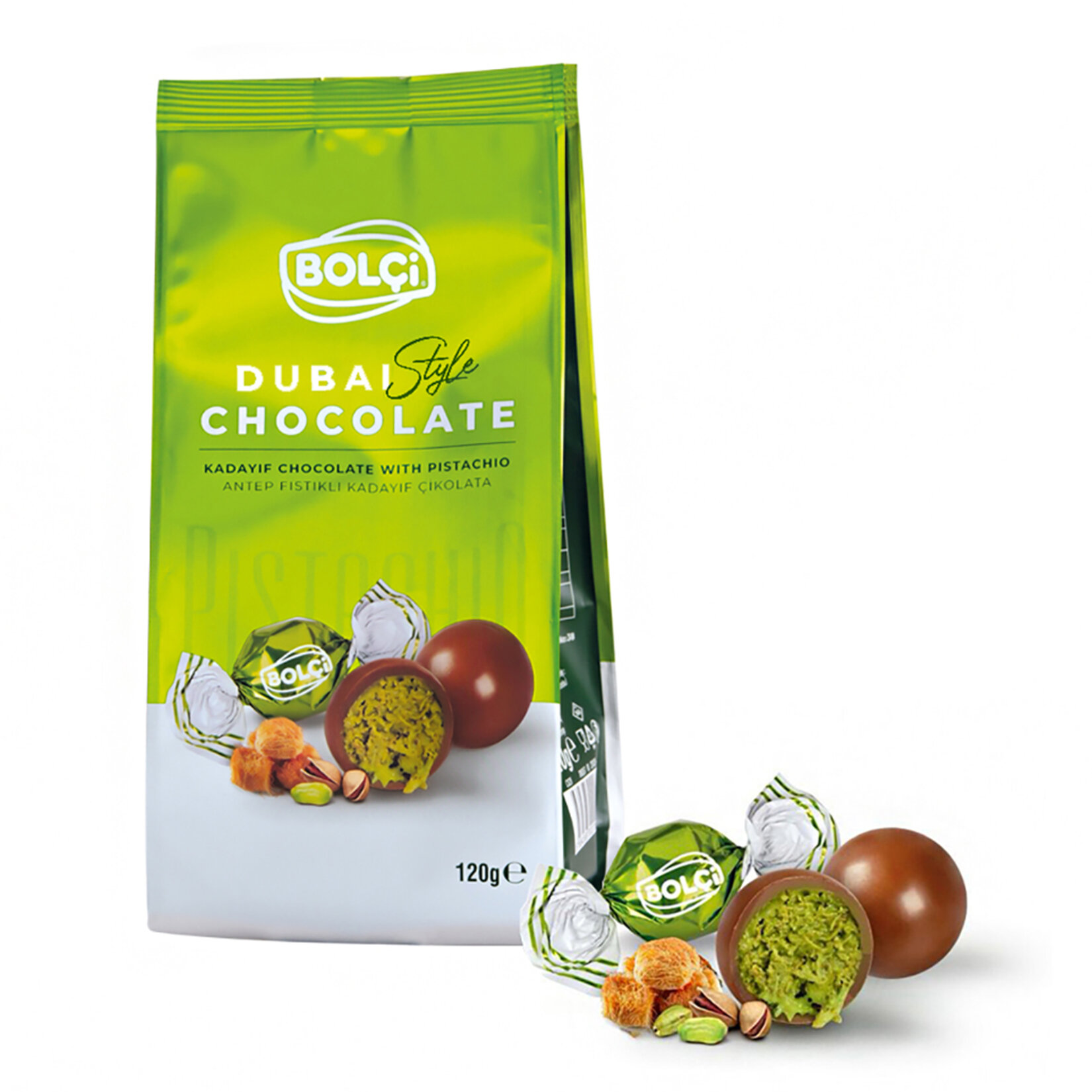 Bolçi Dubai Çikolatası Fıstıklı Kadayıf Dolgulu 120 G