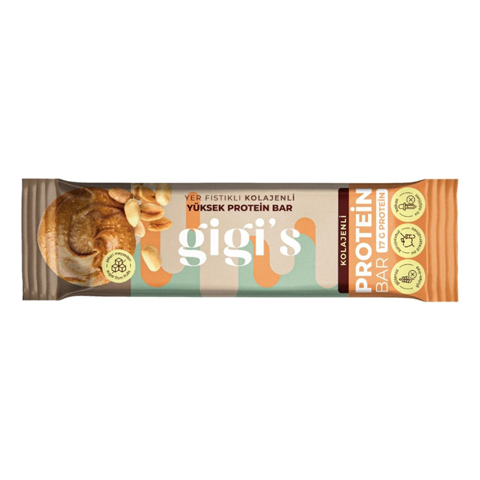Gigi's Yer Fıstıklı Kolajenli Protein Bar 50 G