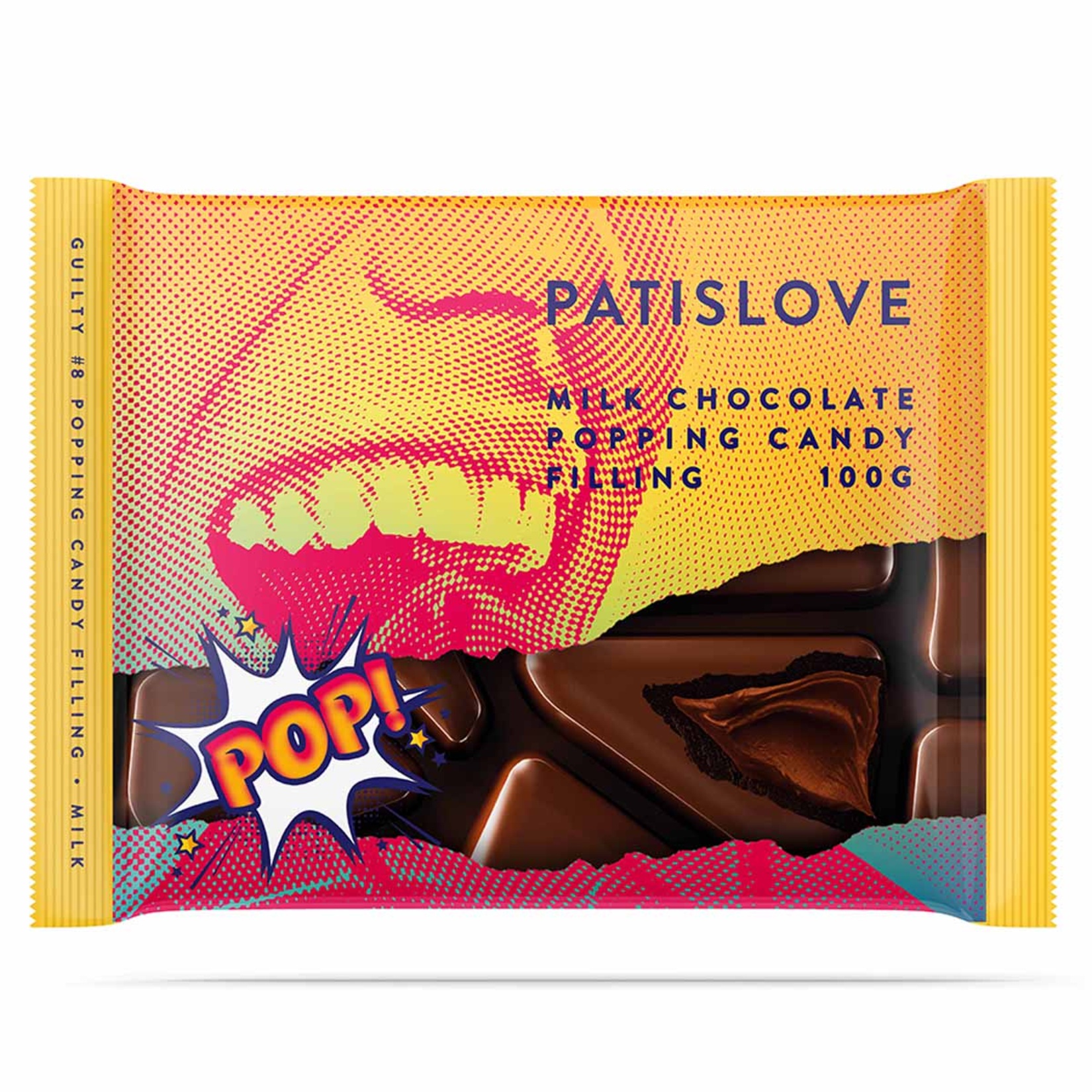 Patislove Guilty Patlayan Şekerli Dolgulu Sütlü Çikolata 100 G - Görsel 1