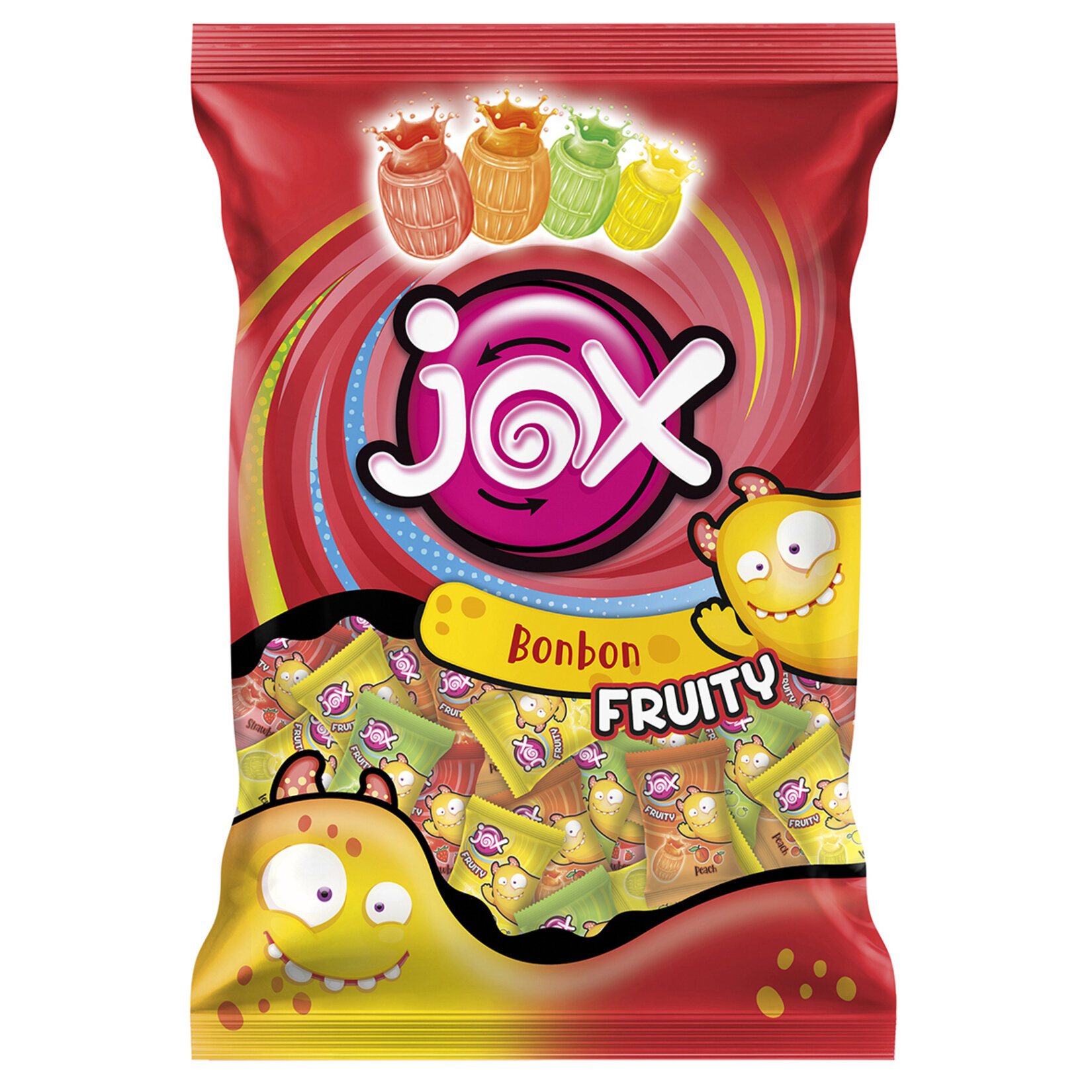 Jox Fruity Meyve Aromalı Sıvı Dolgulu Şeker 500 G