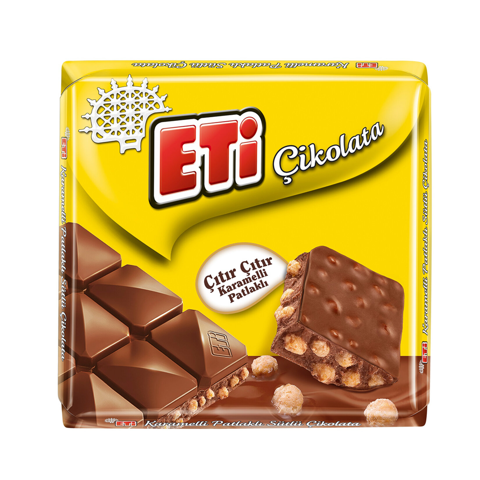 Eti Karamelli Patlaklı Sütlü Kare Çikolata 57 G