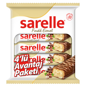 Sarelle Duo Sütlü Çikolata Fındık Dolgulu Gofret 4X33 Gr