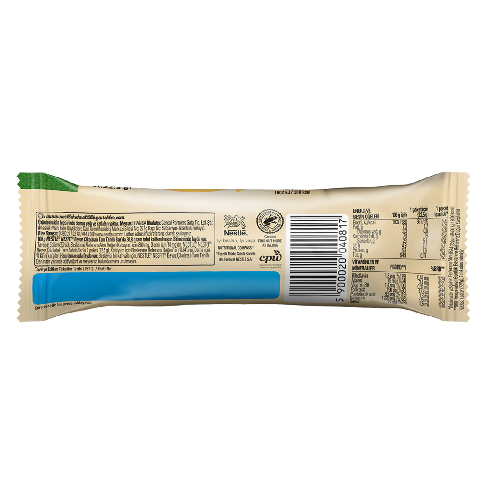 Nestle Nesfit Beyaz Çikolatalı Tam Tahıllı Bar 22.5 G - Görsel 2