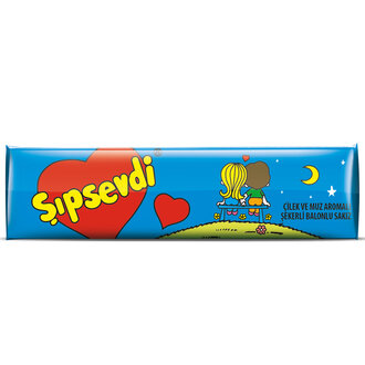 Şıpsevdi Çilek Ve Muz Aromalı Şekerli Sakız 25G