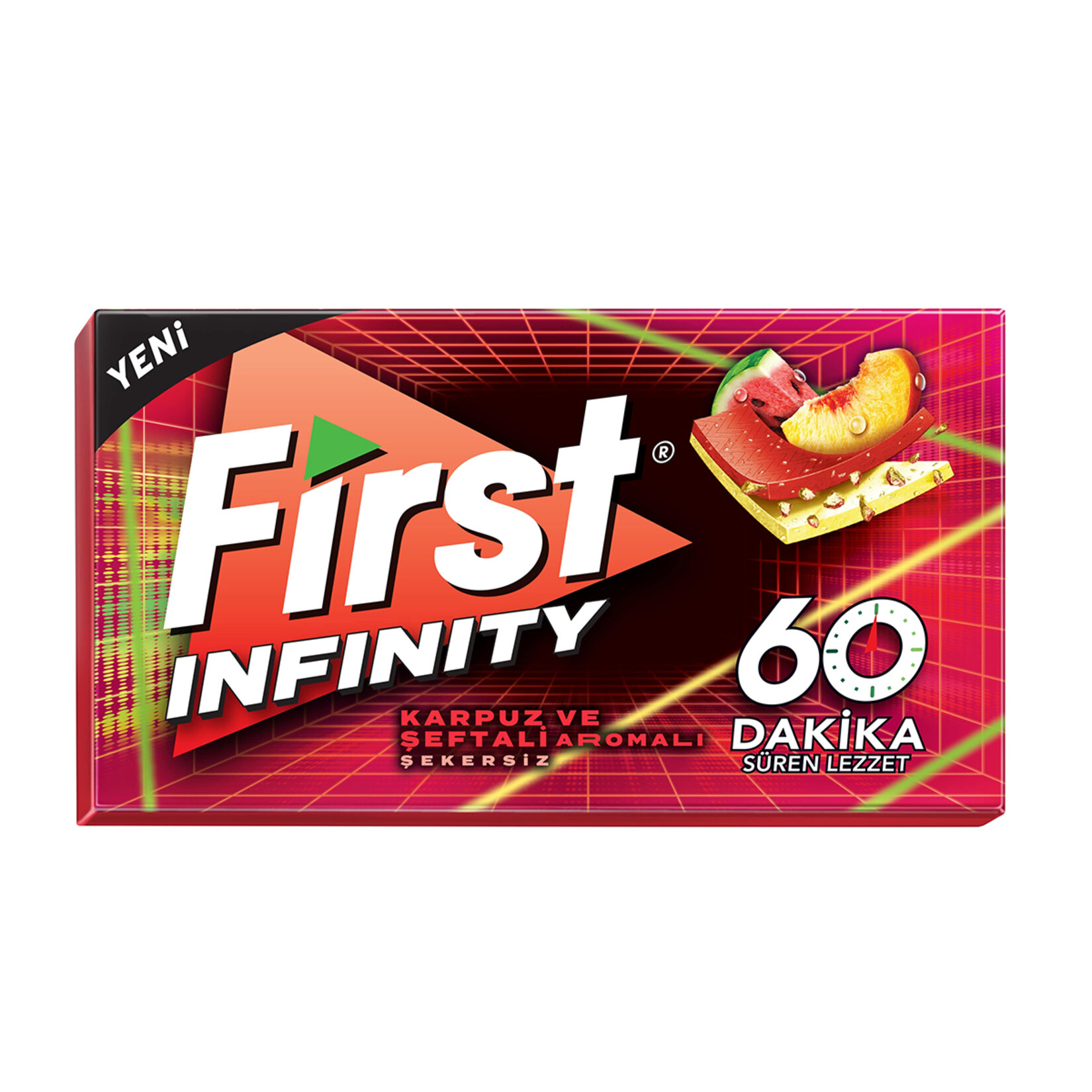 Fırst 60Dk Infinity Karpuz & Şeftali Aromalı Şekersiz Sakız 27 G