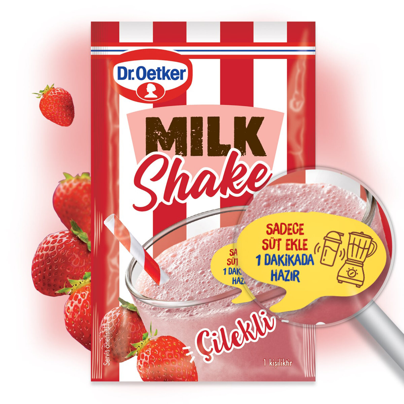 Dr.Oetker Milkshake Toz Karışımı Çilekli 22 G - Görsel 3
