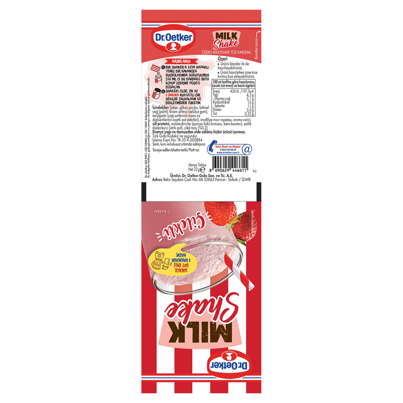 Dr.Oetker Milkshake Toz Karışımı Çilekli 22 G - Görsel 5