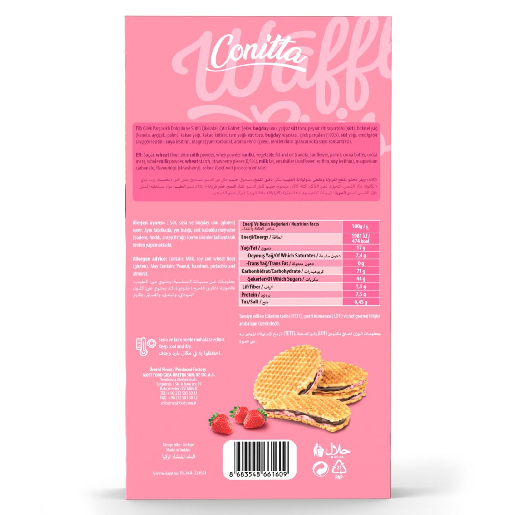 Conitta Waffle Crips Çilekli 100 G - Görsel 2