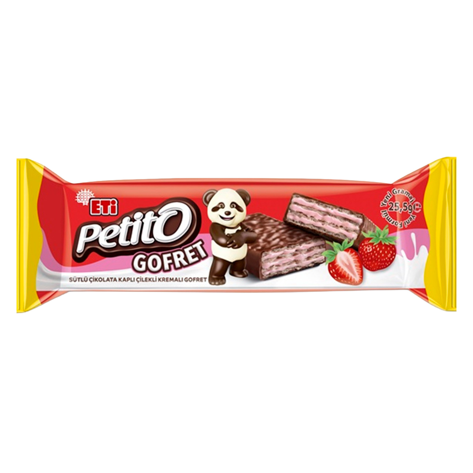 Eti Petito Sütlü Çikolata Kaplı Çilekli Kremalı Gofret 25.5 G