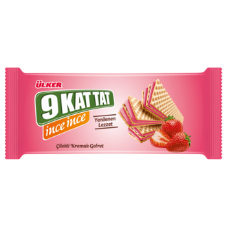 Ülker 9 Kat Tat İnce İnce Çilekli Gofret 114 G