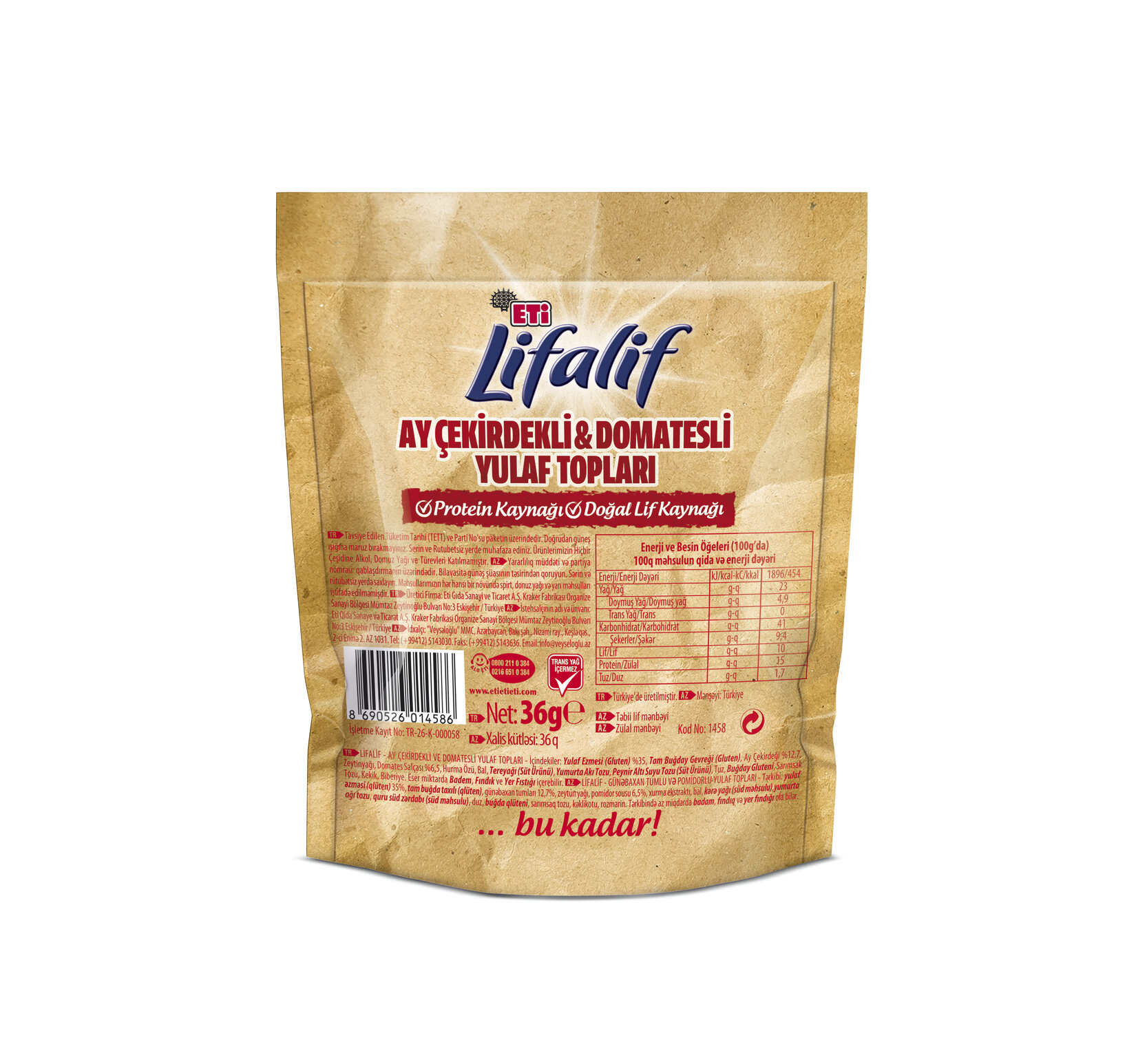 Eti Lifalif Ay Çekirdekli ve Domatesli Yulaf Topları 36 G - Görsel 3