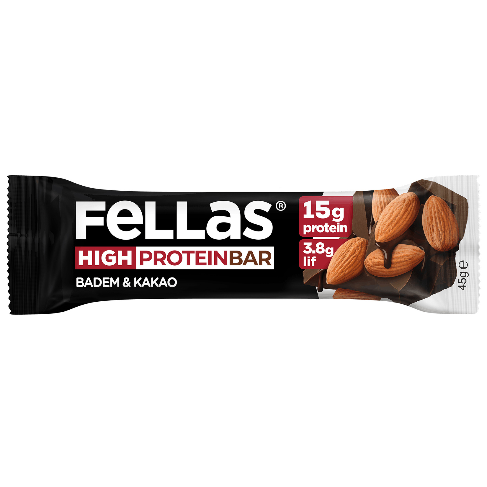 Fellas Badem ve Kakaolu Protein Barı 45 G - Görsel 1