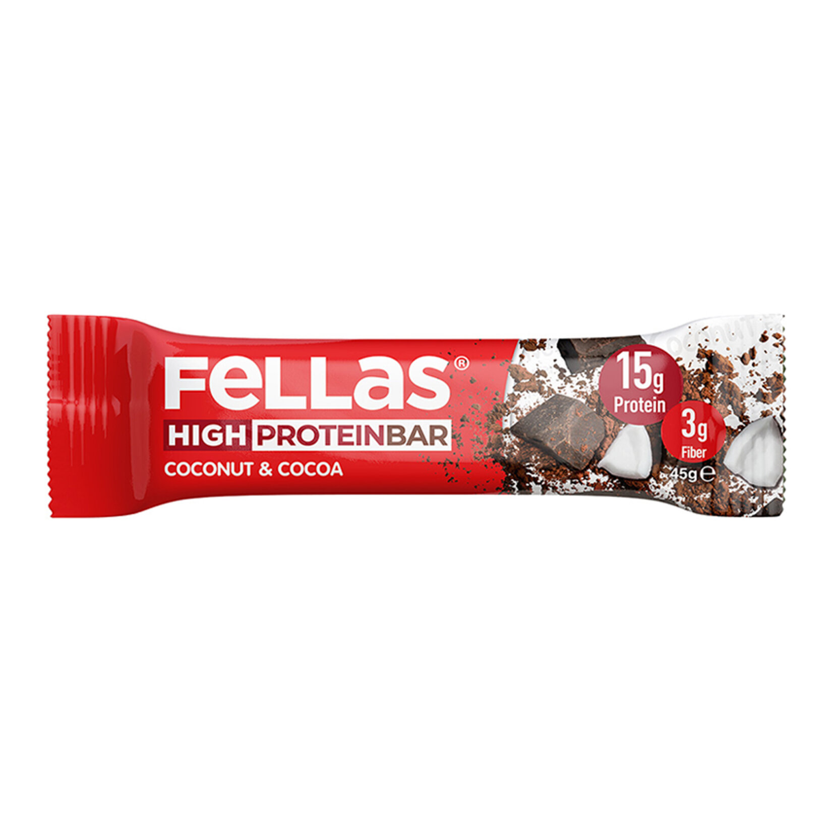 Fellas  Kakao & Hindistan Cevizli Yüksek Protein Bar 45 G