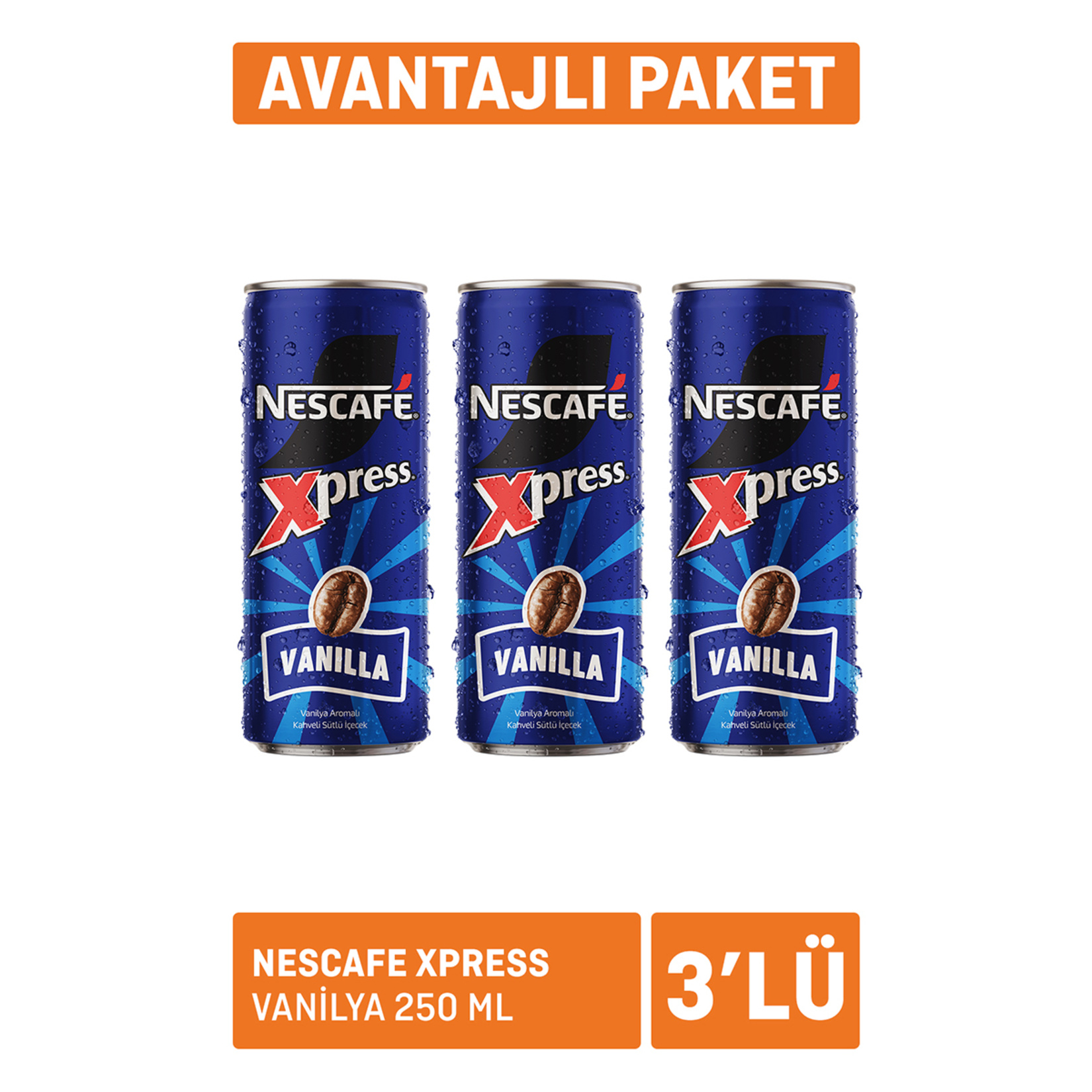 Nescafe Xpress Vanilya 3 x  250 Ml