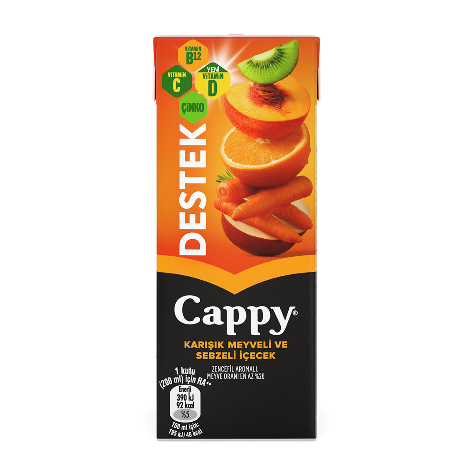 Cappy Destek Karışık Meyveli&Sebzeli İçecek 200 Ml - Görsel 2