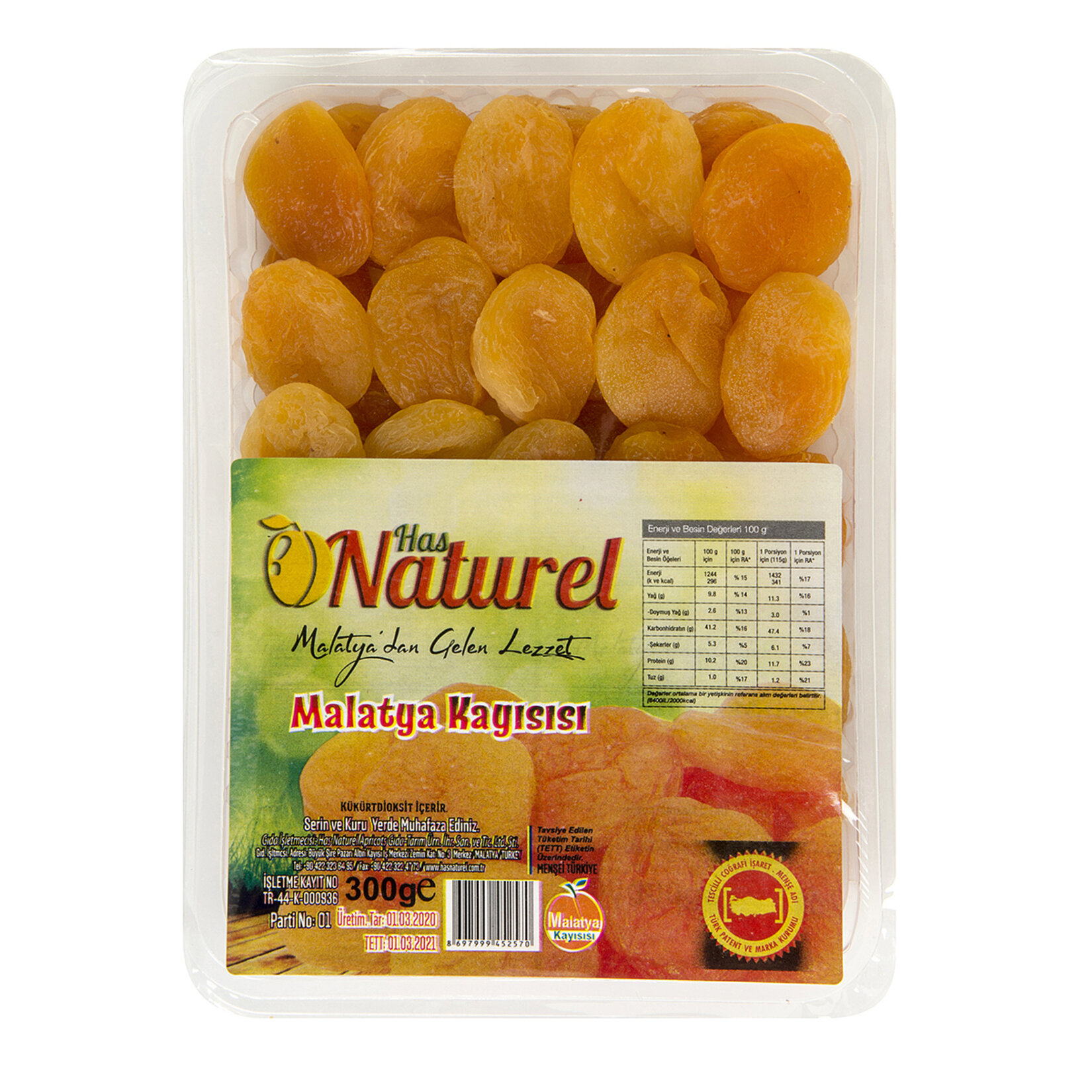 Has Naturel Kuru Kayısı 300 G