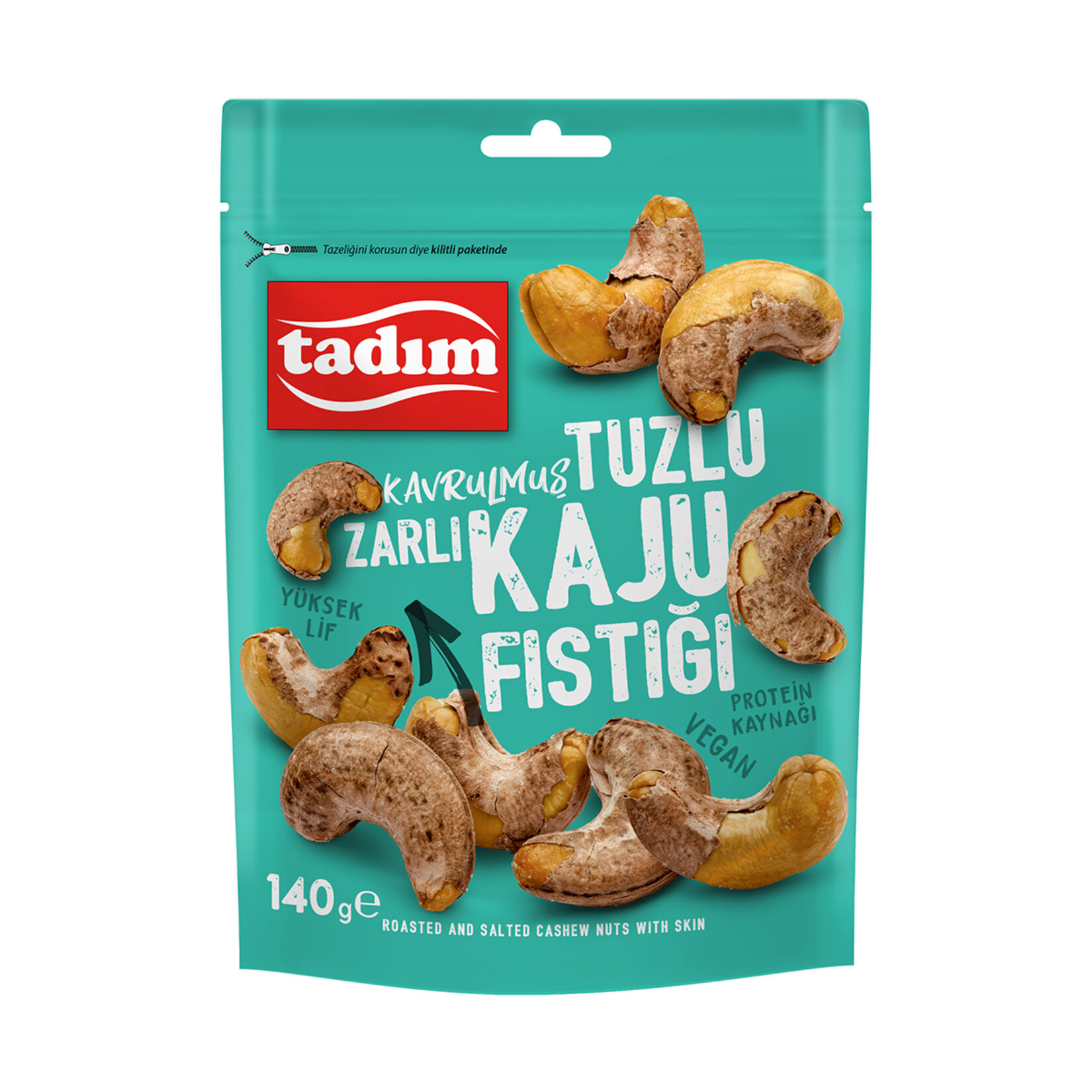 Tadım Kavrulmuş Tuzlu Zarlı Kaju Fıstığı 140 G