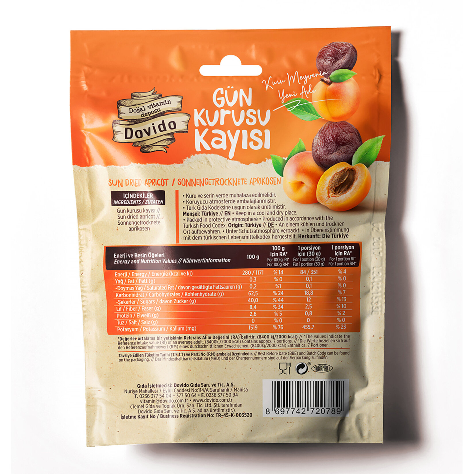 Dovido Gün Kurusu Kayısı 140 G - Görsel 2