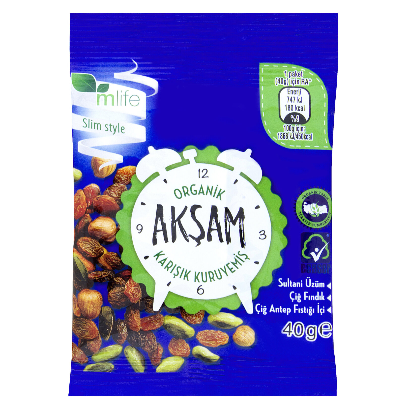 M Life Organik Kuruyemiş Akşam 40 G - Görsel 1