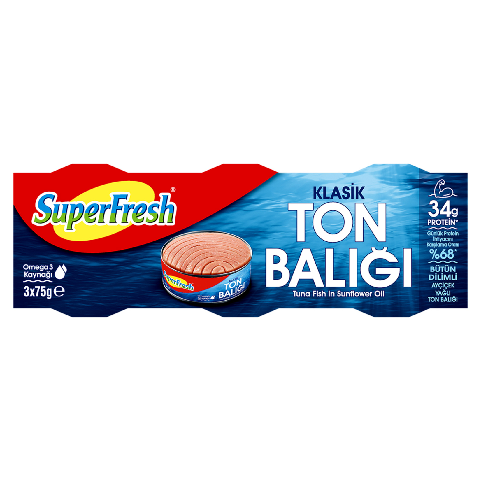Superfresh Ayçiçek Yağlı Ton Balığı 3X75 G