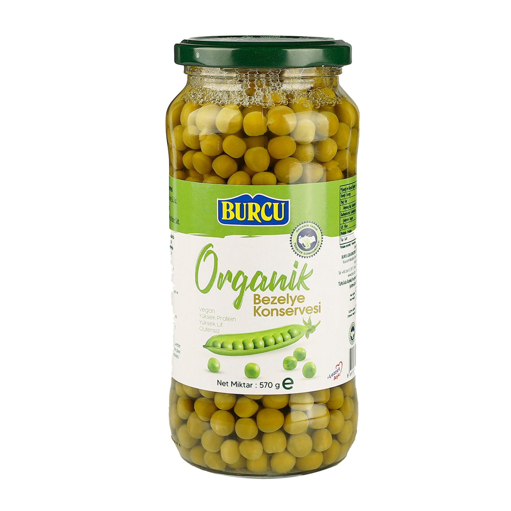 Burcu Organik Bezelye Konservesi 570 G - Görsel 1