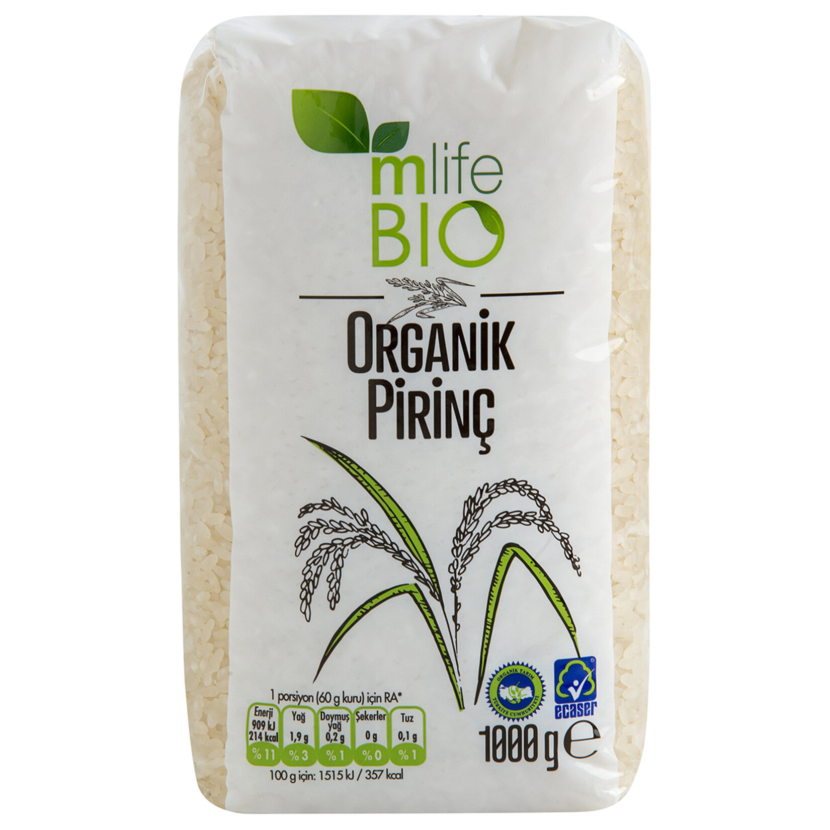 M Life Bio Organik Pirinç 1000 G - Görsel 1