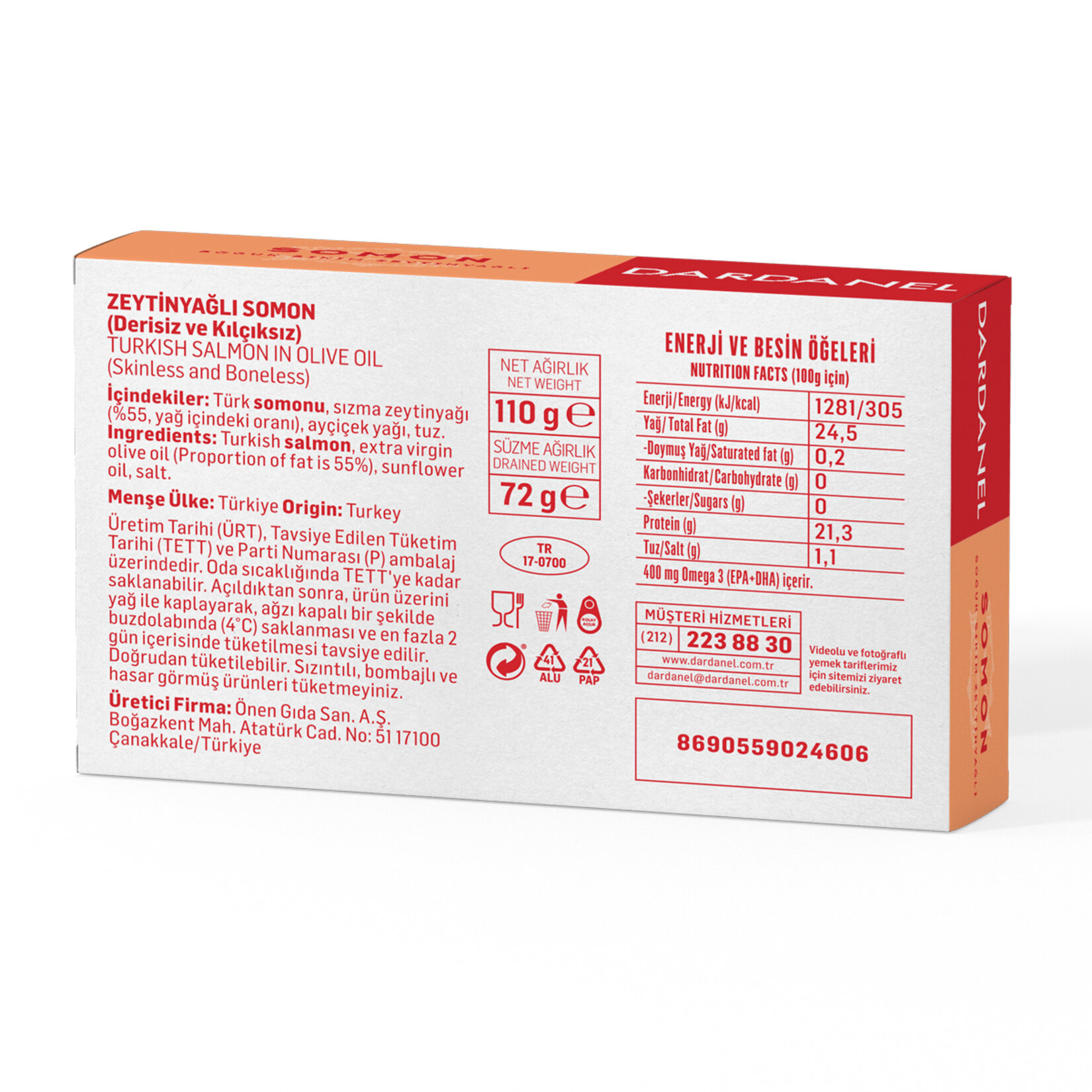 Dardanel Zeytinyağlı Somon 110 G - Görsel 2