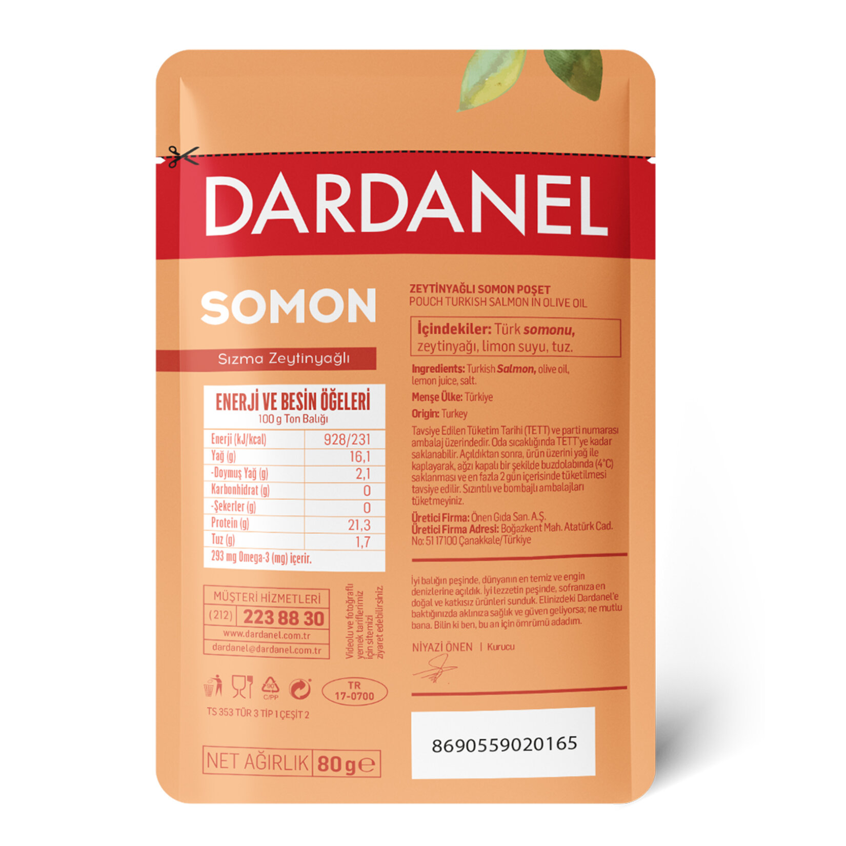 Dardanel Zeytinyağlı Somon Poşet 80 G - Görsel 2