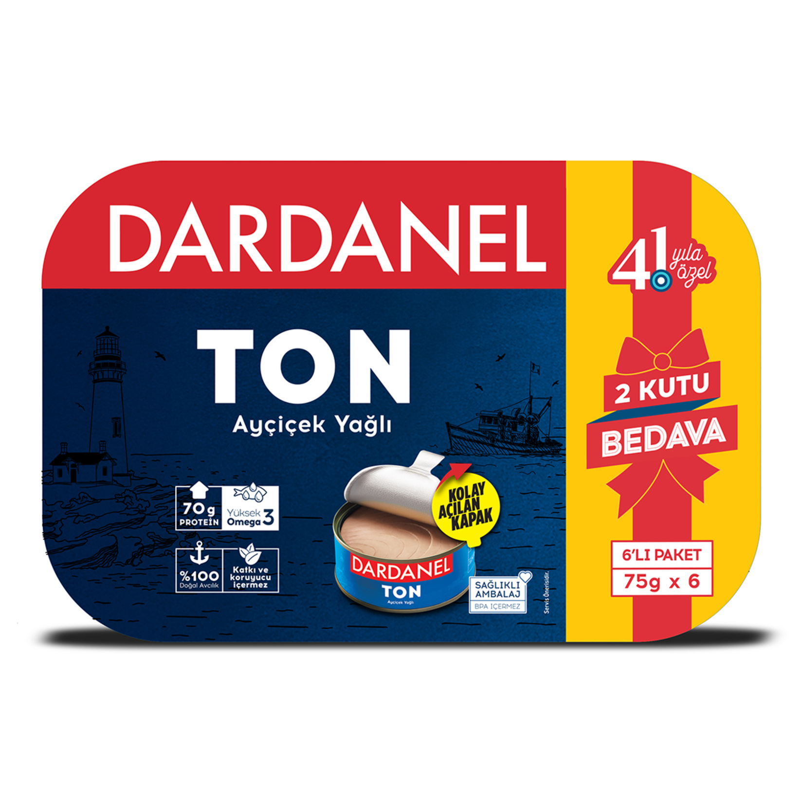 Dardanel Ayçiçek Yağlı Ton Balığı 6 x 75 G