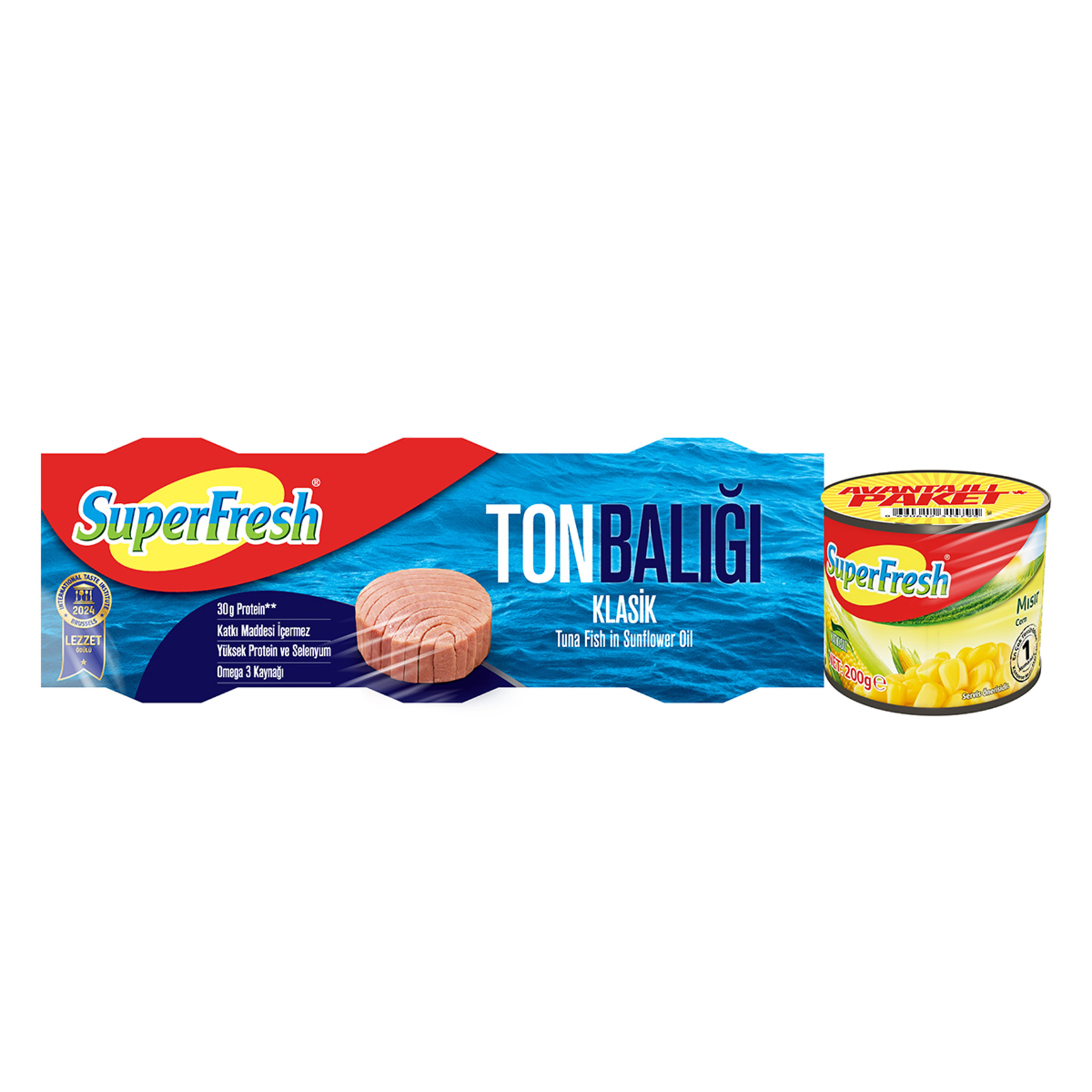 Superfresh Ayçiçek Yağlı Ton Balığı 3 x 75 G+ Mısır 200 G