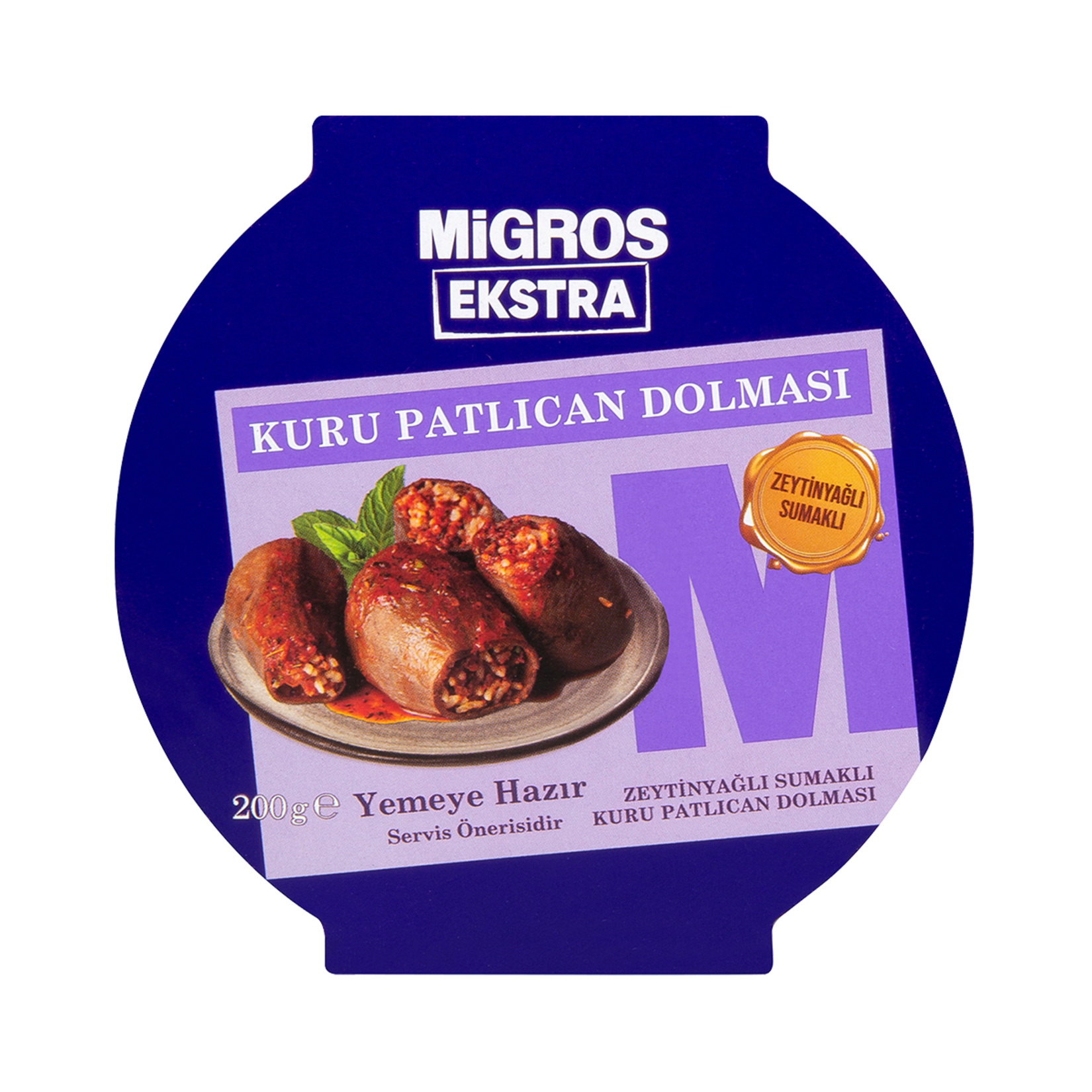 Migros Ekstra Zeytinyağlı Sumaklı Kuru Patlıcan Dolması 200 G - Görsel 1