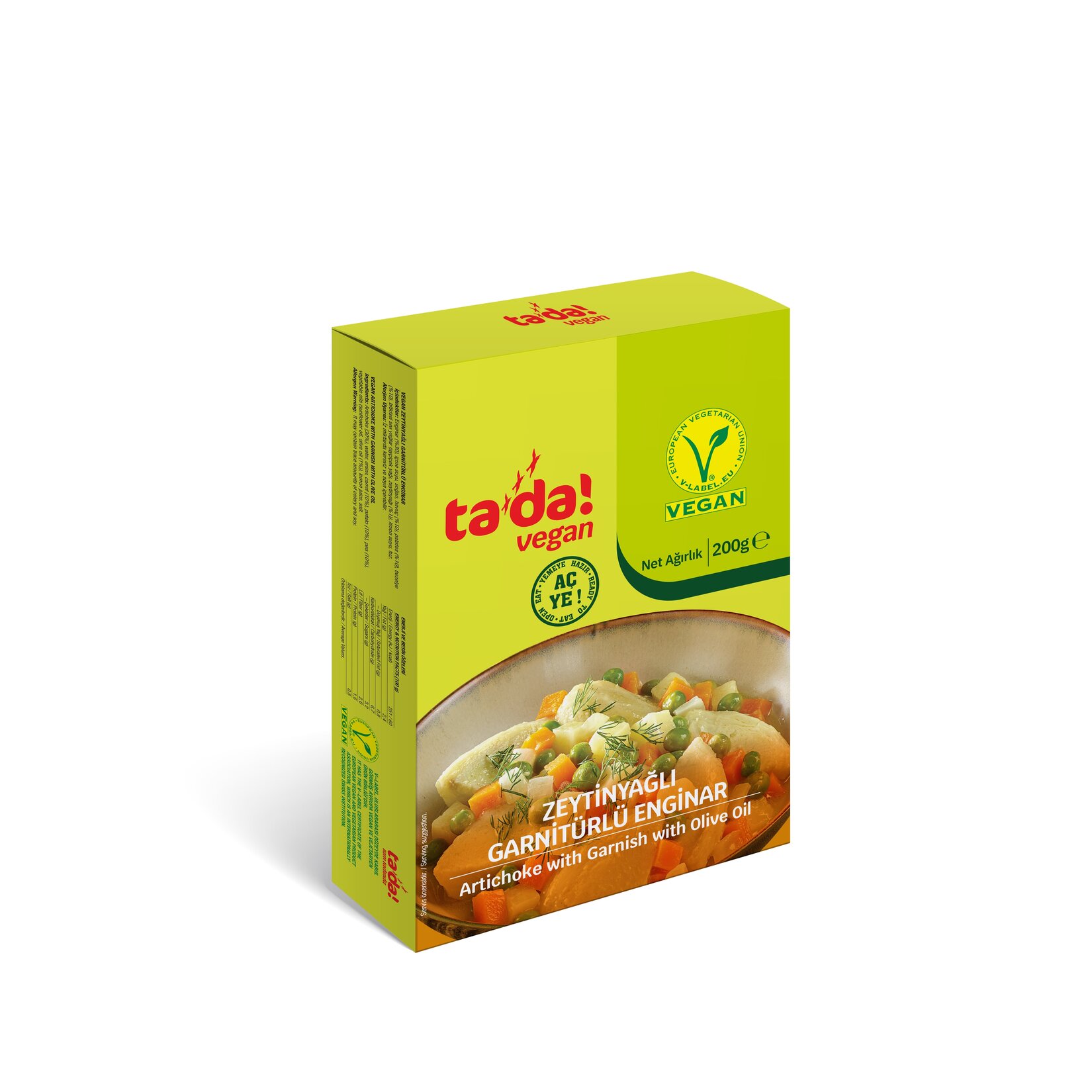 Tada Vegan Zeytinyağlı Garnitürlü Enginar 200 G - Görsel 1