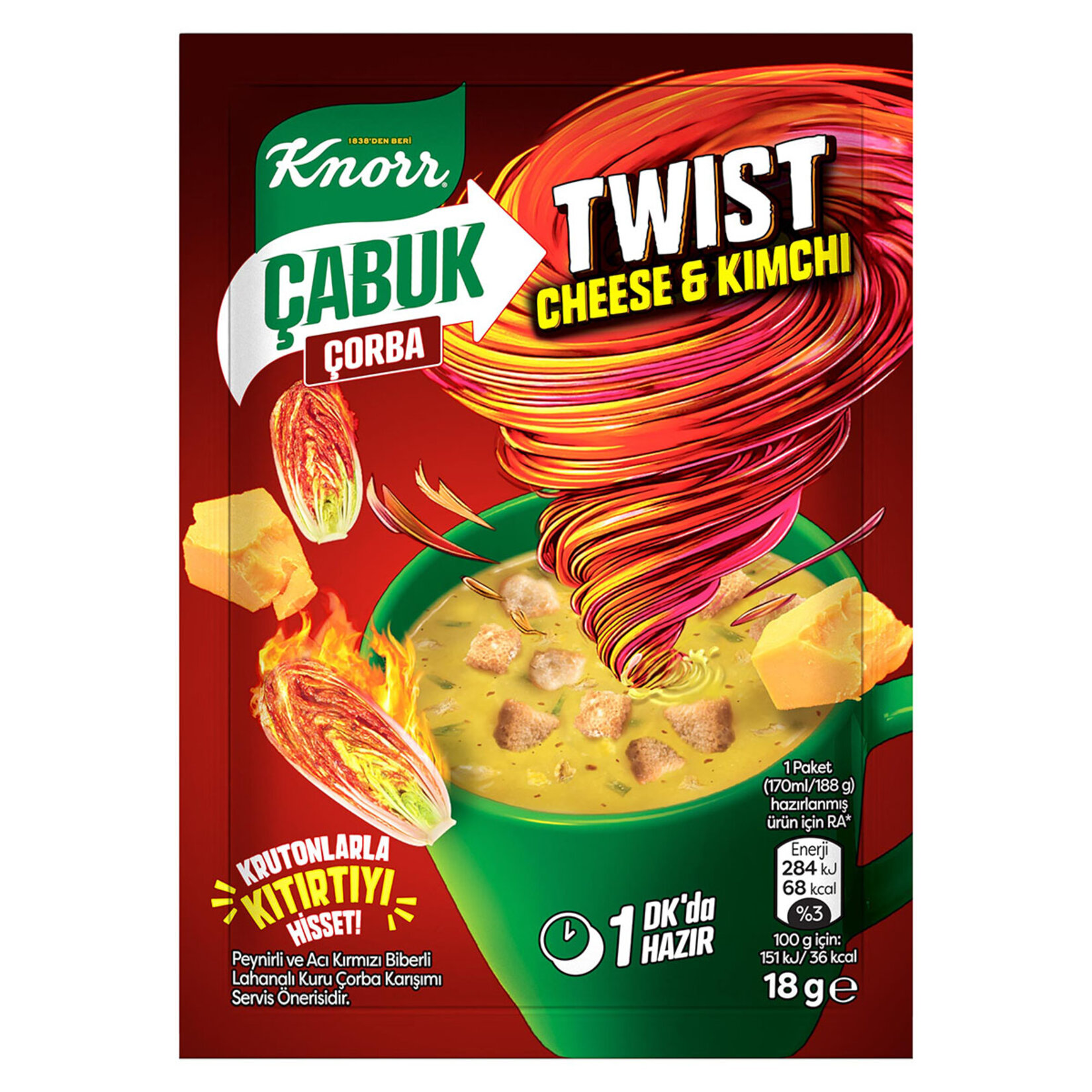 Knorr Çabuk Çorba Twist Cheese Kimchi 18 G - Görsel 1