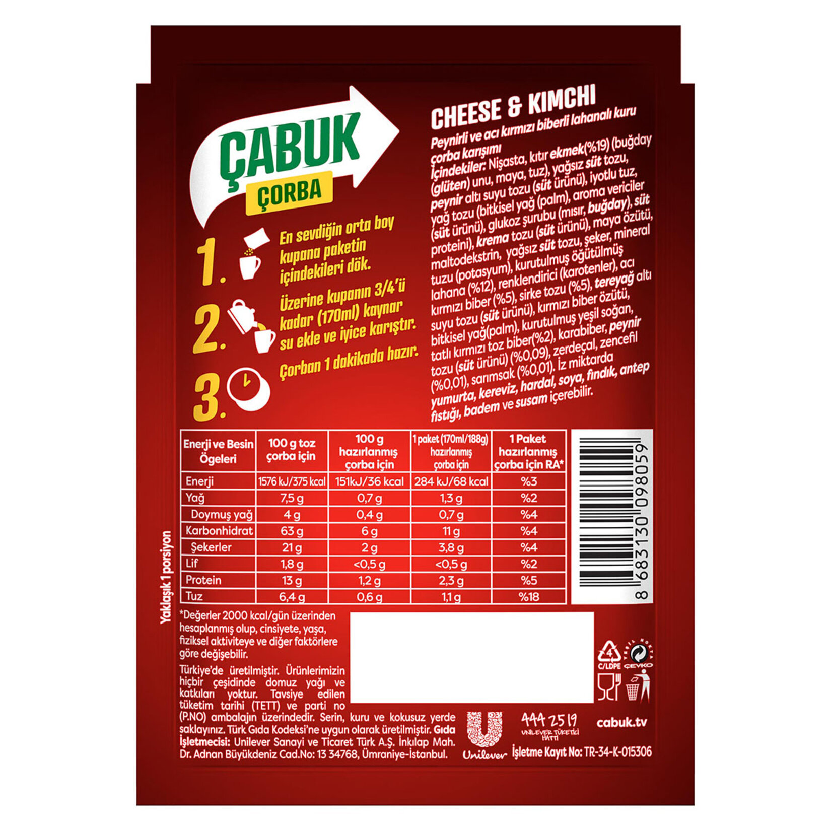 Knorr Çabuk Çorba Twist Cheese Kimchi 18 G - Görsel 5