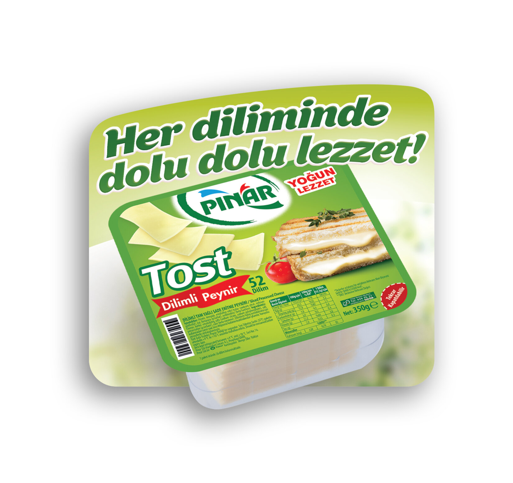 Pınar Dilimli Tost Peyniri 350 G - Görsel 2