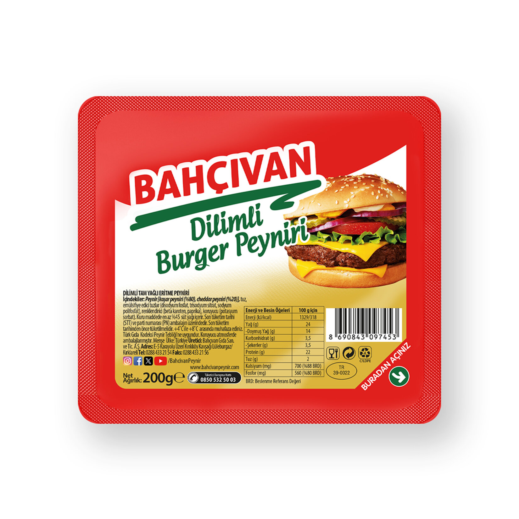 Bahçıvan Burger Peyniri Dilimli 200 G - Görsel 2