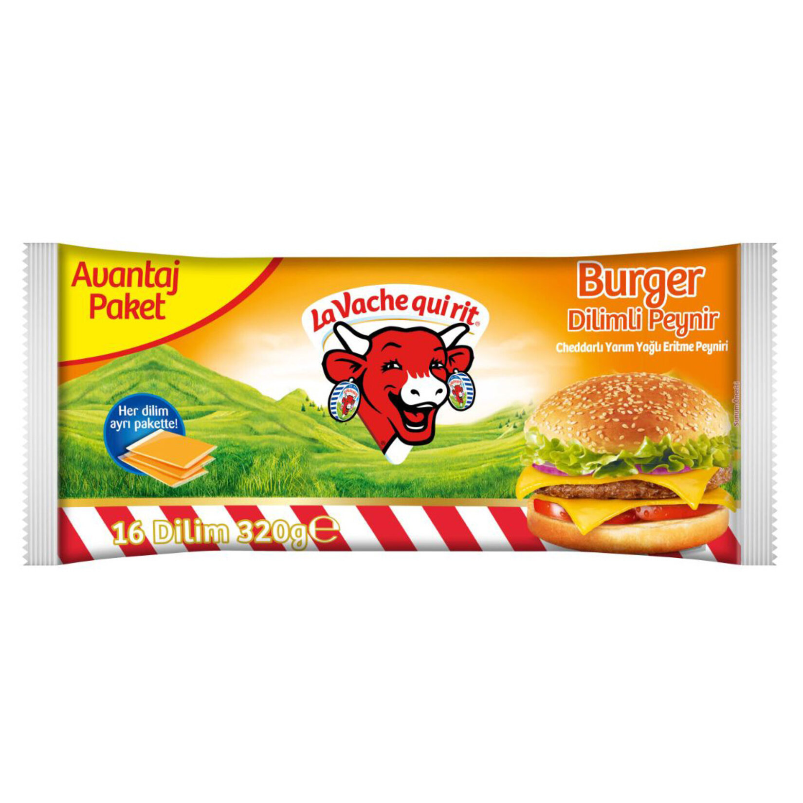 La Vache Qui Rit Burger Dilimli Cheddarlı Peynir 320 G