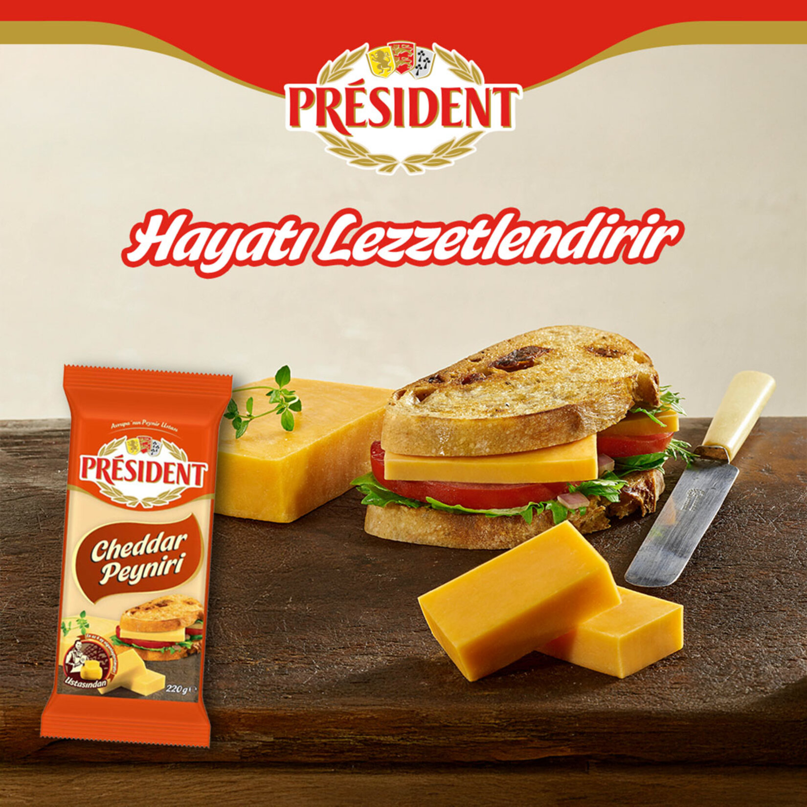 President Cheddar Peyniri 220 G - Görsel 2